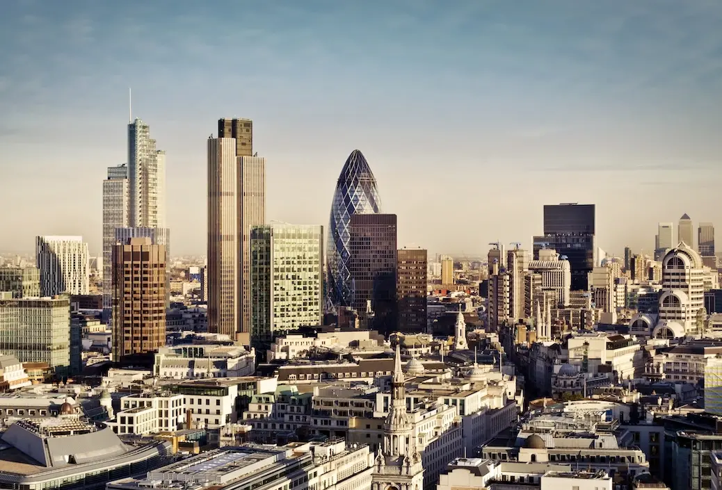 A view of the skyline of the City of London